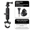 Black handle fixing bracket with a 9.5cm connecting rod and universal adapter for motorcycle and bicycle handlebars