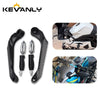 Carbon fiber motorcycle brake clutch lever hand guards for a motorcycle.