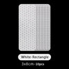 Pile de 10 autocollants réfléchissants rectangulaires blancs pour sécurité des portes, mesurant 3x8cm.