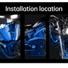 Installation location showing an RGB LED atmosphere light installed on a vehicle component.