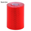 Roll of 5cm wide 1 meter high high-visibility reflective tape in red