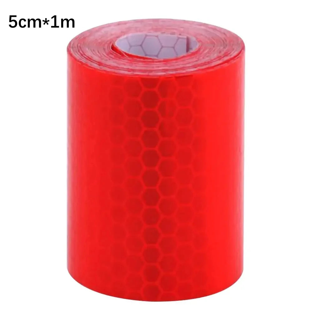 Roll of 5cm wide 1 meter high high-visibility reflective tape in red