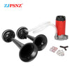 Air horn kit with compressor and dual tone horn components for vehicles