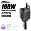 Black 180W Super Fast Charging power adapter with USB+PD port and digital display