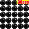 A set of ten black silicone car door shock absorber pads for anti-collision bumpers.