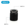 Black M10x1.5 and M18x1.5 threaded adapters for universal aluminum shift knobs