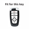A black multi-function key fob holder with buttons and a key slot.