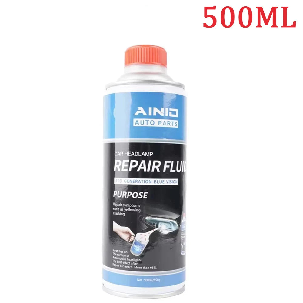 500ml bottle of repair fluid for car headlight restoration