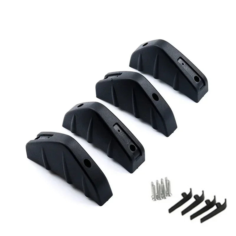 Black ABS plastic universal rear bumper spoiler lip kit with mounting hardware