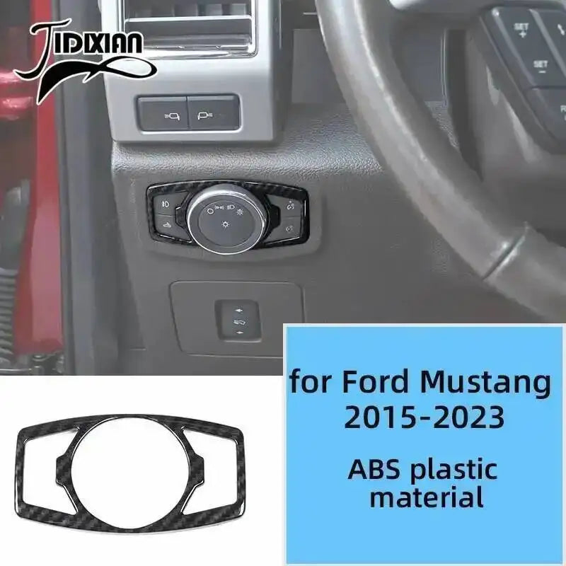 Carbon fiber ABS plastic material for Ford Mustang 2015-2023 interior decoration kit