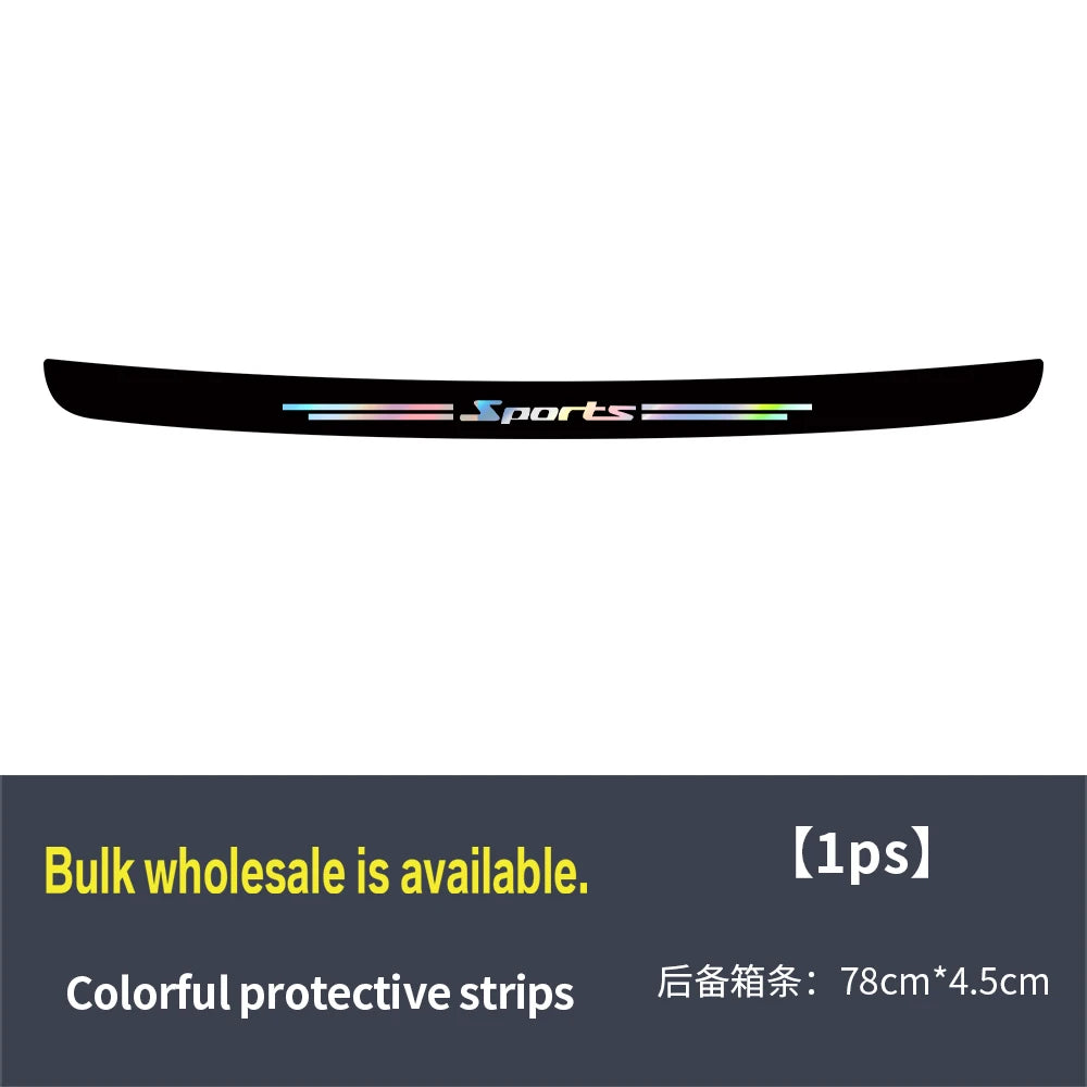 Black sports style car door sill protector vinyl decal