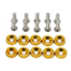 A set of M6 aluminum fender washers and bolts for car fasteners.