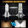 Comparison of a 1:1 original halogen bulb and a 7:7 beam design for high-performance H7 LED headlight bulbs