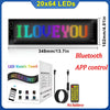A black LED matrix panel displaying I LOVE YOU text with Bluetooth and APP control features