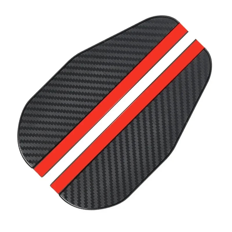 Black carbon fiber rain visor set with two red stripes
