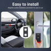 Magnetic suction installation of a wireless car anti-theft vibration alarm on a car door.