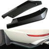 Black universal front bumper lip and side skirt kit installed on a white car's lower body.