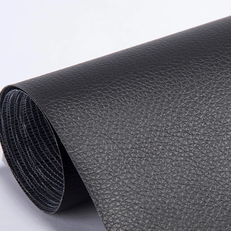 Rueda de parches autoadhesivos de cuero PU negro para reparar sofás y bolsos