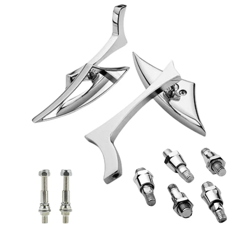 Juego de espejos laterales ajustables para motocicletas Harley Sportster y cruiser con tornillos de montaje