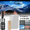 Glass repair kit for car windshield, showing tools and examples of damage.