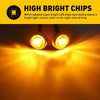 Two high bright LED chips shining brightly from a light fixture.