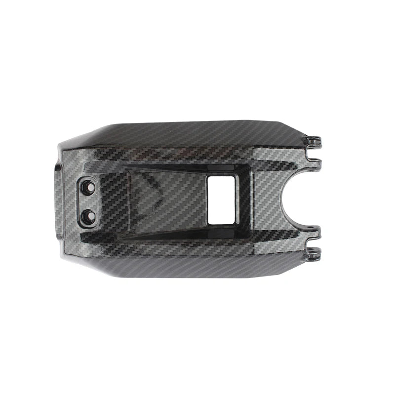 Black carbon fiber battery compartment cover for electric bikes
