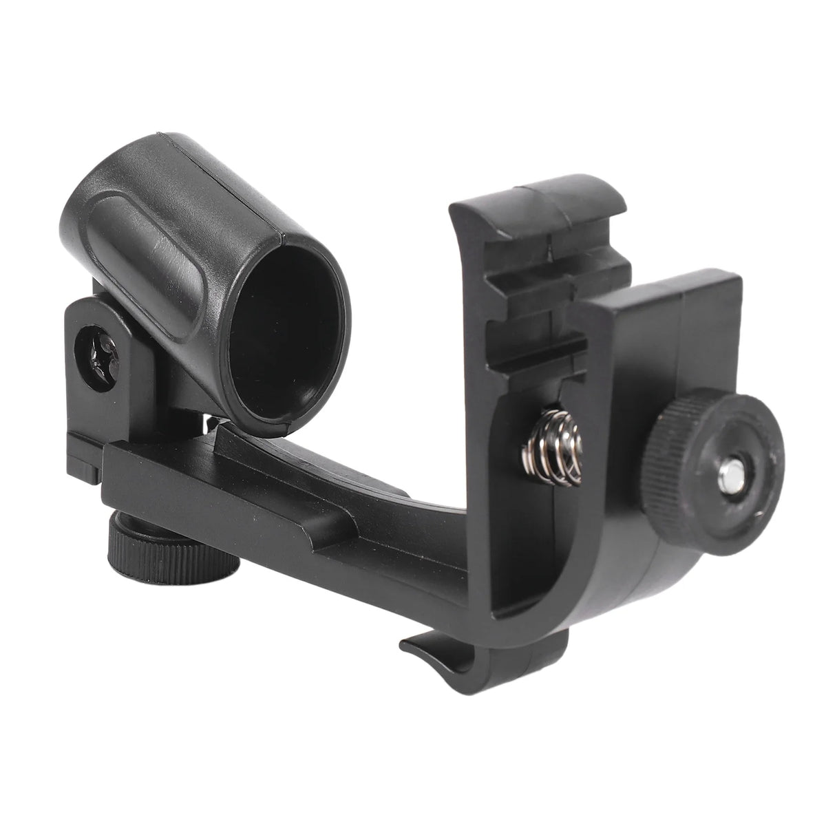 A black shockproof microphone clip designed for mounting on drums and instruments.