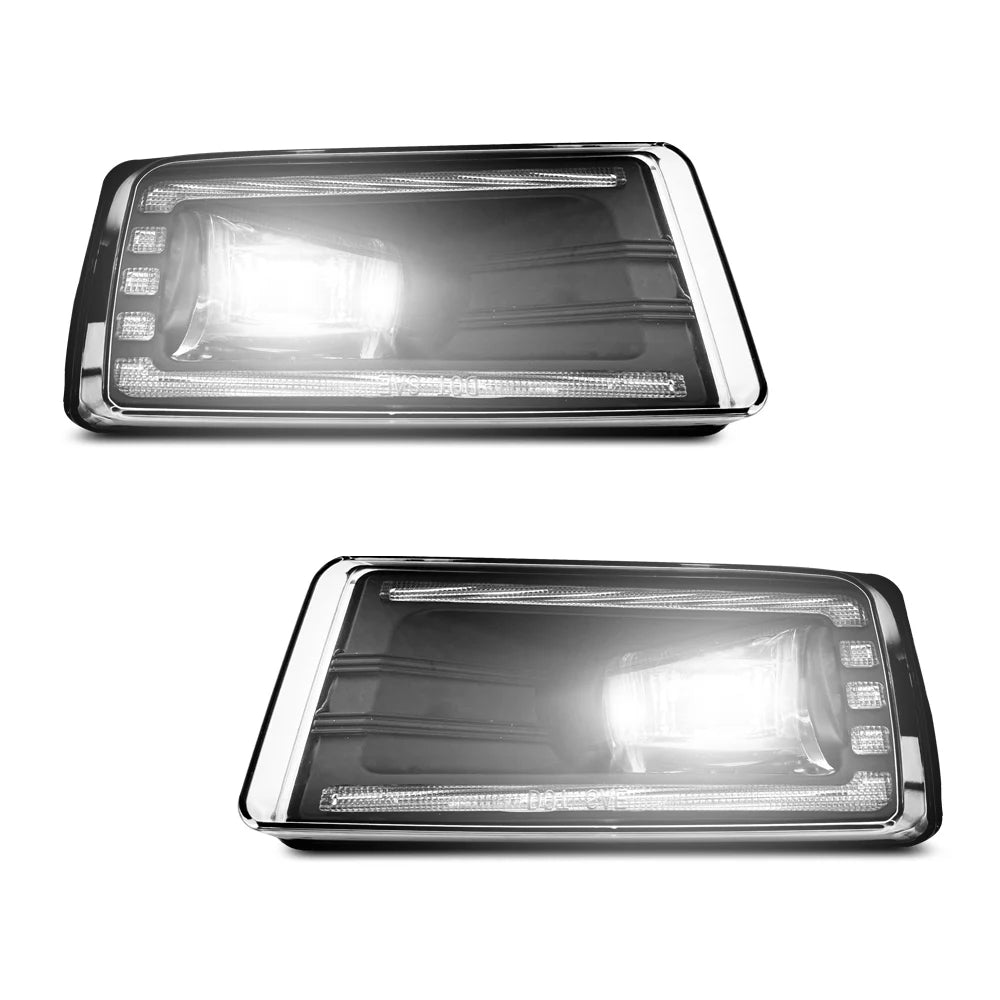 LED fog lamp and turn signal assembly for a Chevrolet Silverado vehicle.