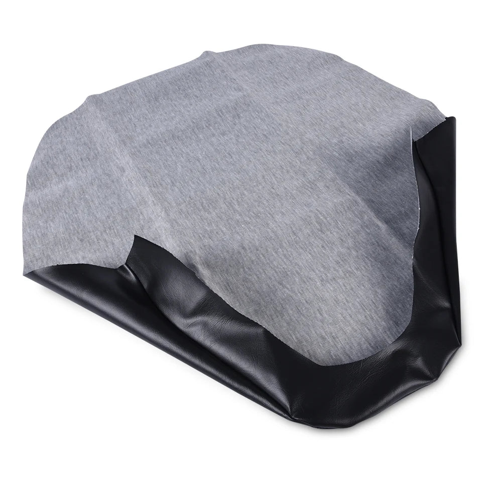 Black seat cover for a Honda Fourtrax 300 ATV, showing the gray fabric and black lining.