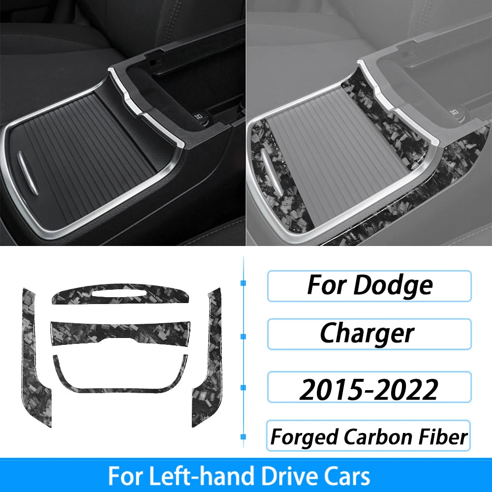 Calcomanías de fibra de carbono forjada para coches de transmisión izquierda como el Dodge Charger.