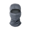 A gray multi-functional stretchy balaclava cap for outdoor sports.