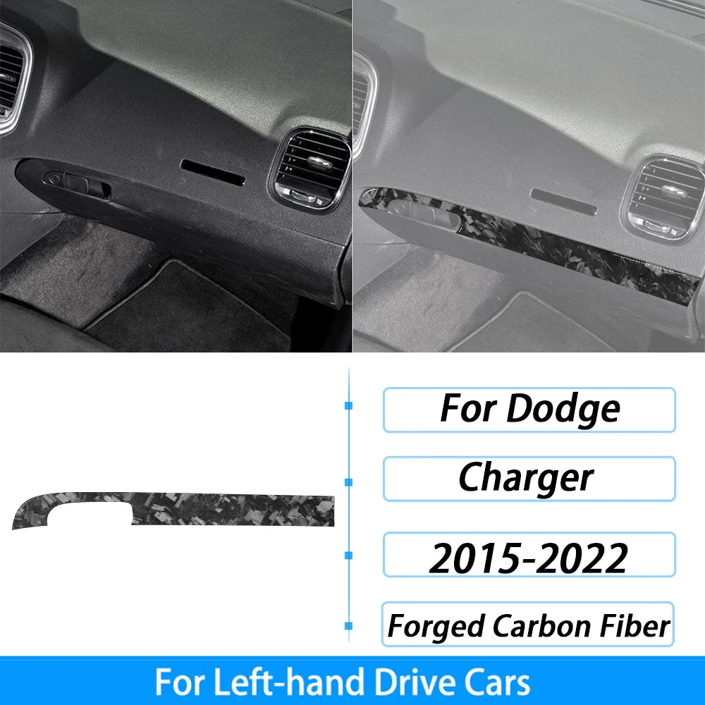 Calcomanías de fibra de carbono forjada para vehículos Dodge Charger de mano izquierda
