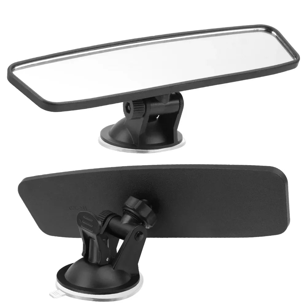 Espejo retrovisor de coche con ventosa y soporte de montaje.