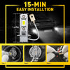 Installation guide showing three steps for installing dual H3 LED fog lights on a vehicle.