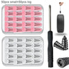 A set of car tyre puncture repair kits, including 50 small and 50 big metal tools.