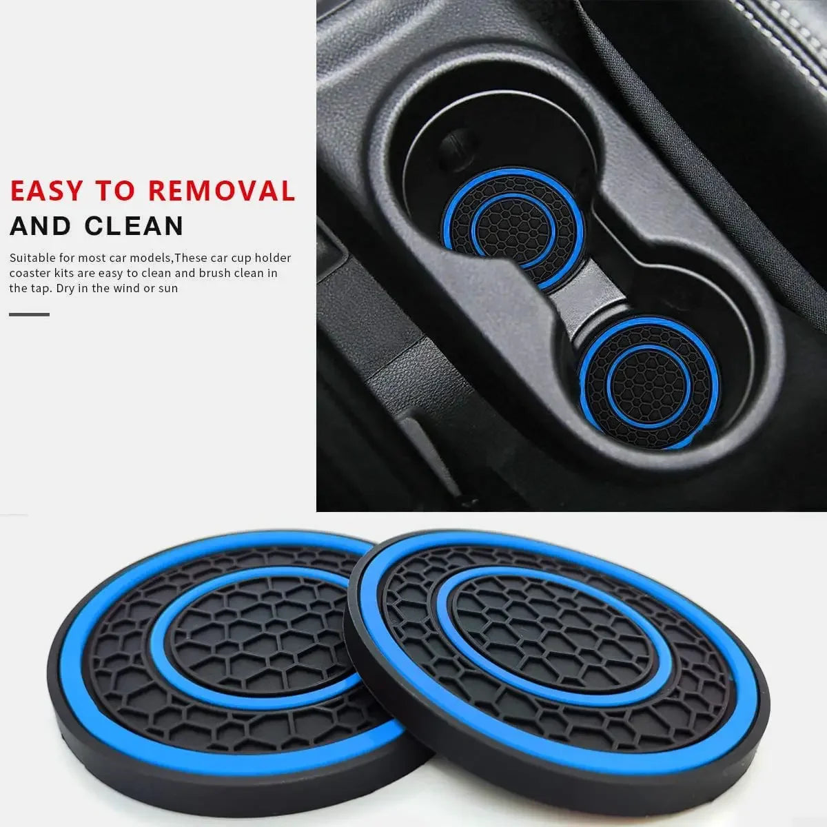 Dual Anti-Slip Car Coasters for Cup Holders