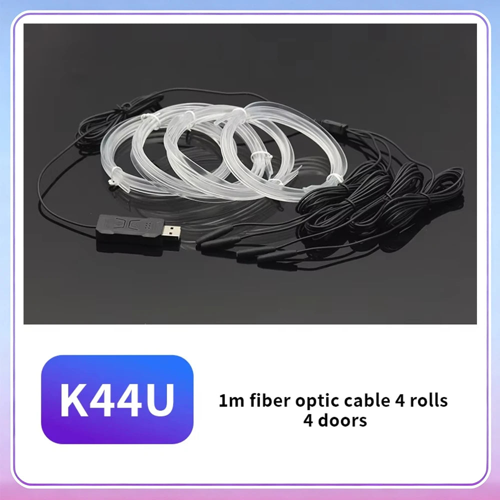 4 rolls of 1m fiber optic cable for 4 doors and a USB light strip