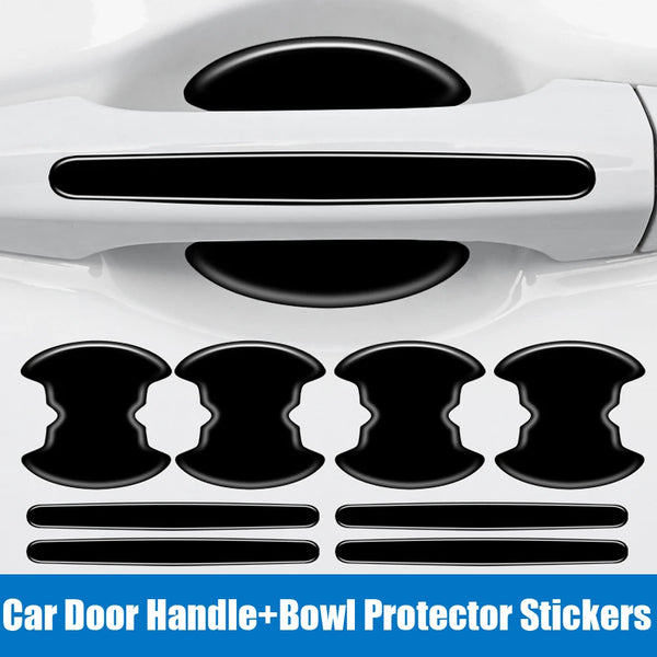 Black protective stickers for car door handles and bowls