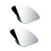 A pair of dual adjustable wide angle blind spot mirrors for vehicles shown from above.