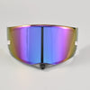 Replacement anti-UV windproof visor for KYT TT REVO helmets with a iridescent purple and blue finish