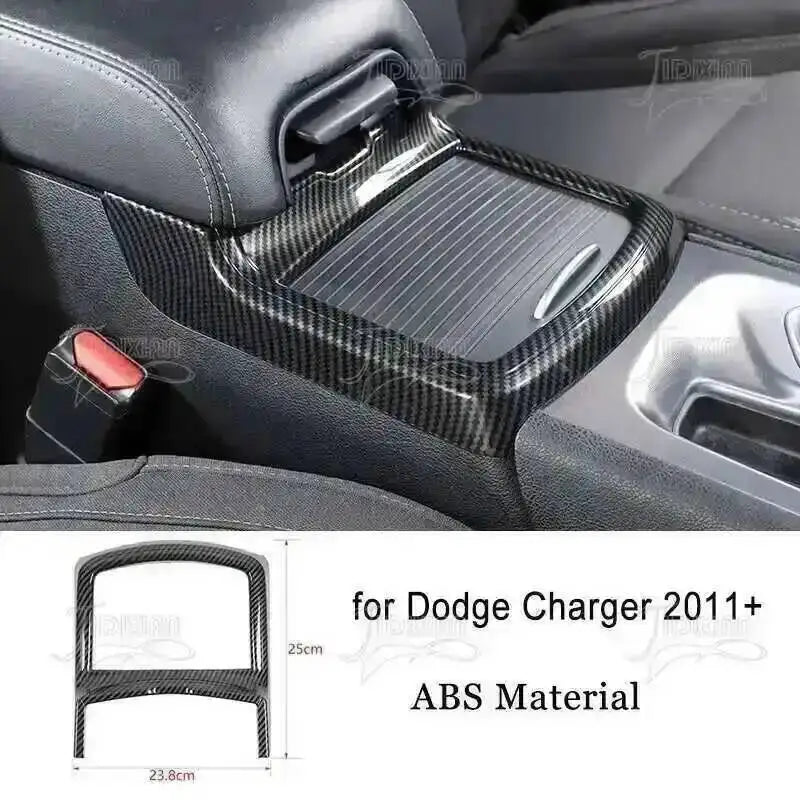 Carbon fiber trim piece for Dodge Charger interior, made of ABS material.