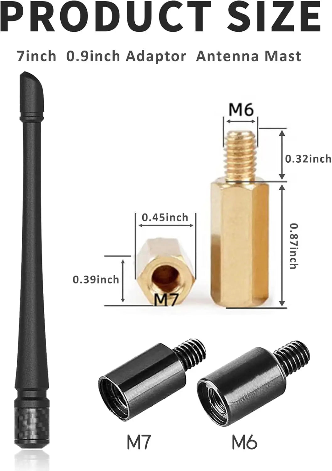 7-Inch Rubber Car Antenna for Chevrolet & GMC Trucks