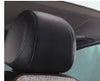 Black full coverage leather car seat covers installed on a vehicle interior.