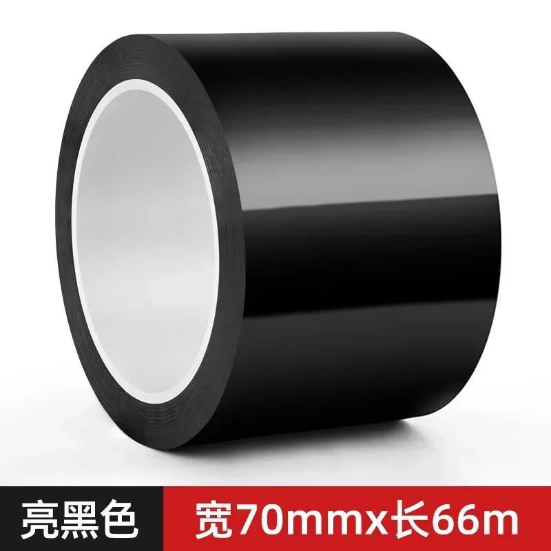 Roll of black glossy anti-scratch window trim decals measuring 70mm by 66 meters