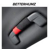A close-up of a gray car roof handle cover with a black grip and red accent, featuring the BETTERHUMZ brand.