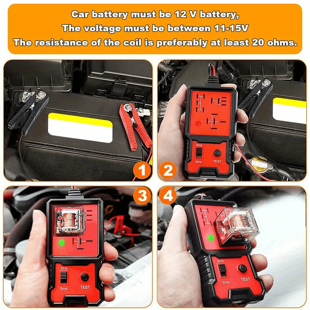 Portables 12V Automobil-Relais-Tester in Rot und Schwarz
