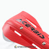 Red Acerbis motorcycle handguard protector shown in a close-up view