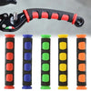 A set of universal motorcycle brake lever covers in various colors including black, red, orange, yellow, green, and blue.