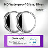 A pair of silver HD waterproof glass rearview mirrors for a blind spot