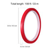 Red decorative trimming tape roll with a 3.8 inch width and 0.3 inch thickness.
